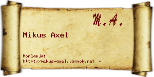Mikus Axel névjegykártya